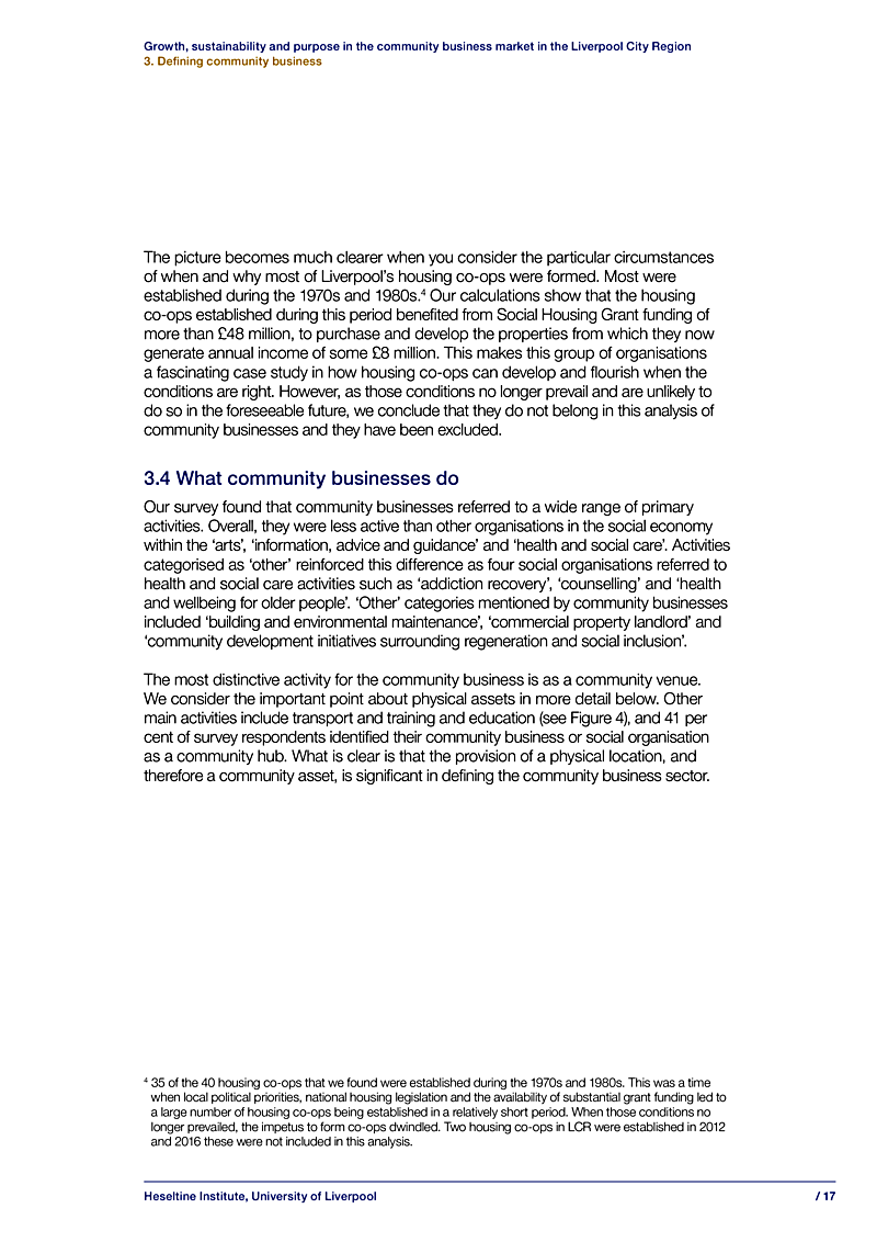 Growth, sustainability and purpose in the community business market in the Liverpool City Region 3. Defining community business
