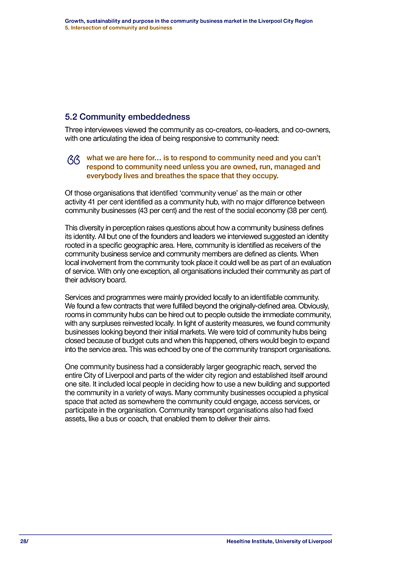 Growth, sustainability and purpose in the community business market in the Liverpool City Region 5. Intersection of community and business