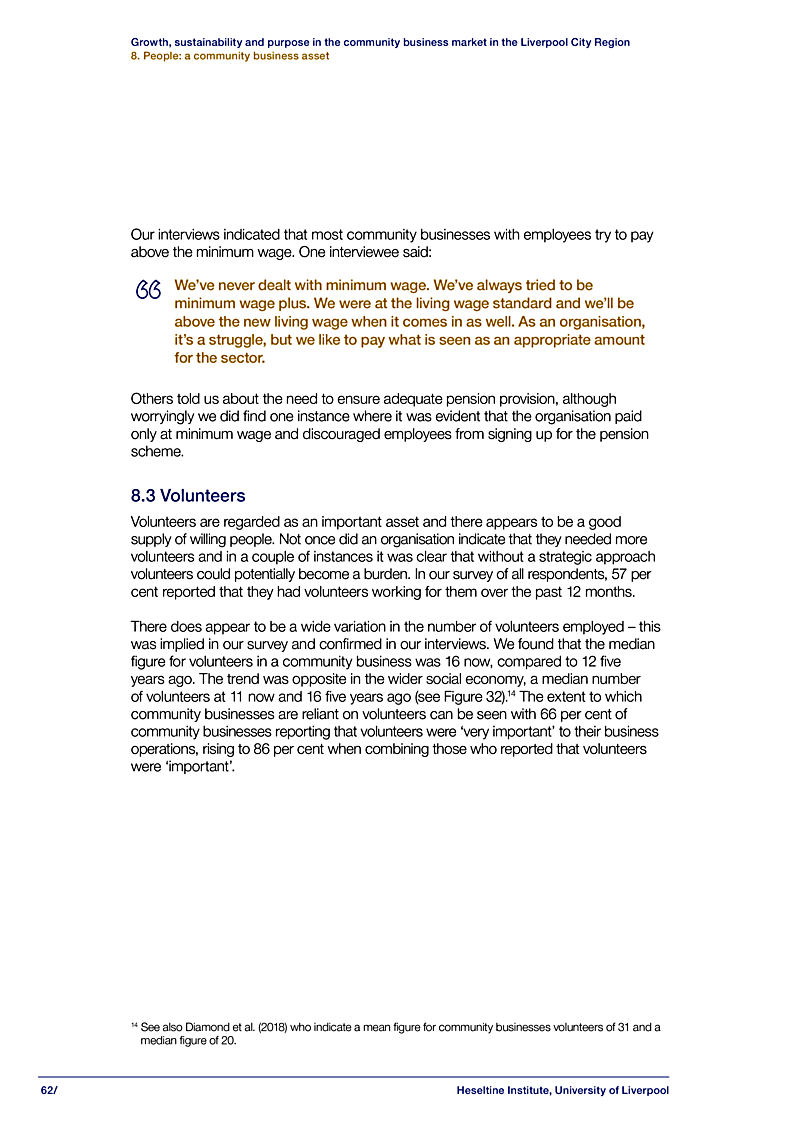 Growth, sustainability and purpose in the community business market in the Liverpool City Region 8. People: a community business asset