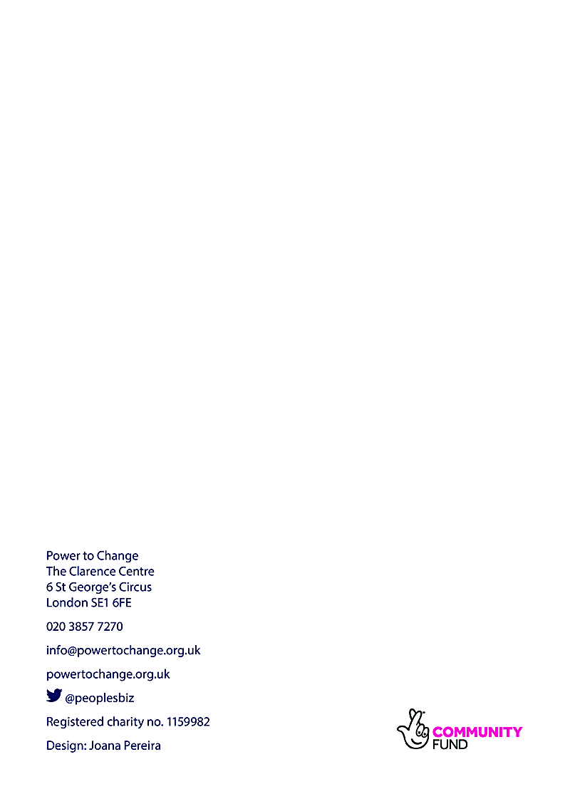 Power to Change The Clarence Centre 6 St Georges Circus London SE1 6FE
