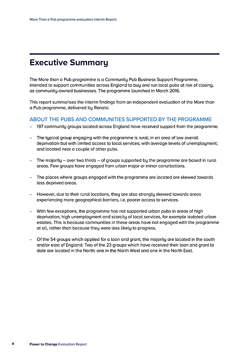 More Than a Pub programme evaluation Interim Report.