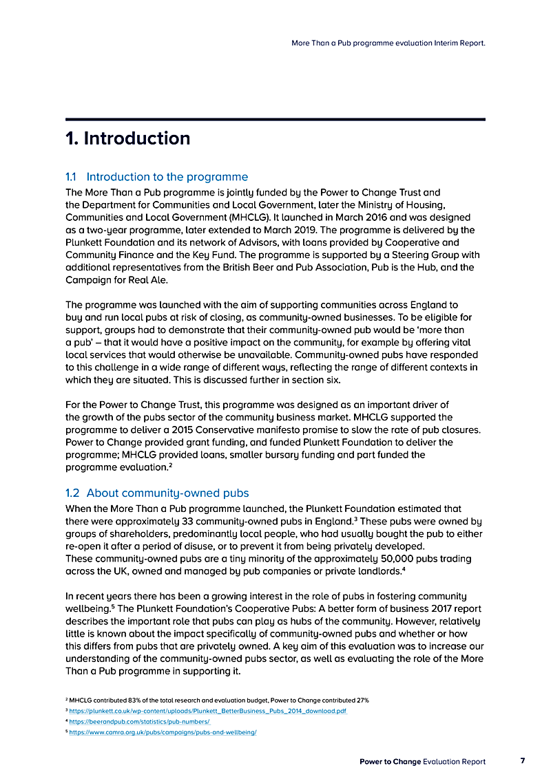 More Than a Pub programme evaluation Interim Report.
