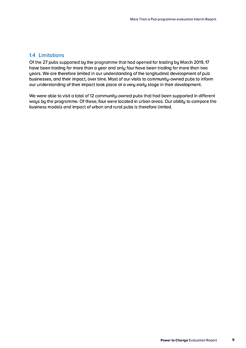 More Than a Pub programme evaluation Interim Report.