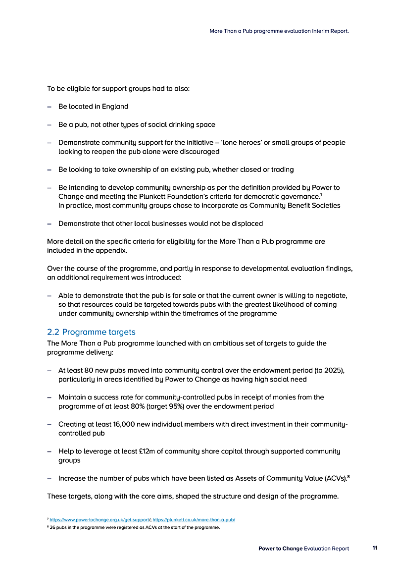 More Than a Pub programme evaluation Interim Report.