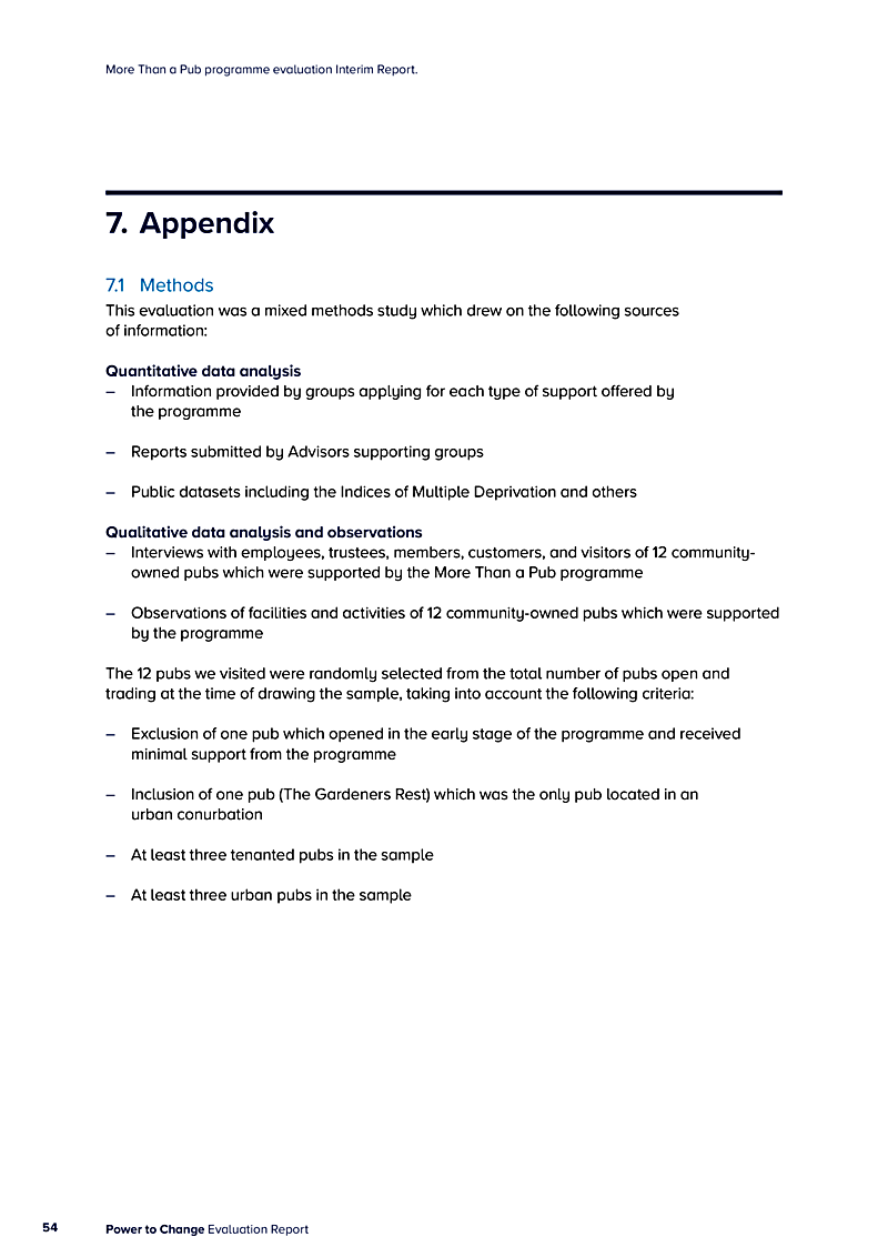 More Than a Pub programme evaluation Interim Report.