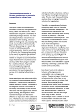 The community asset transfer of libraries; considerations in community managed libraries taking a lease.