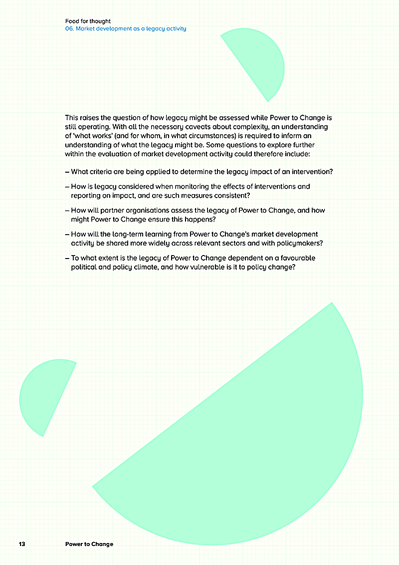 Food for thought 06. M arket development as a legacy activity