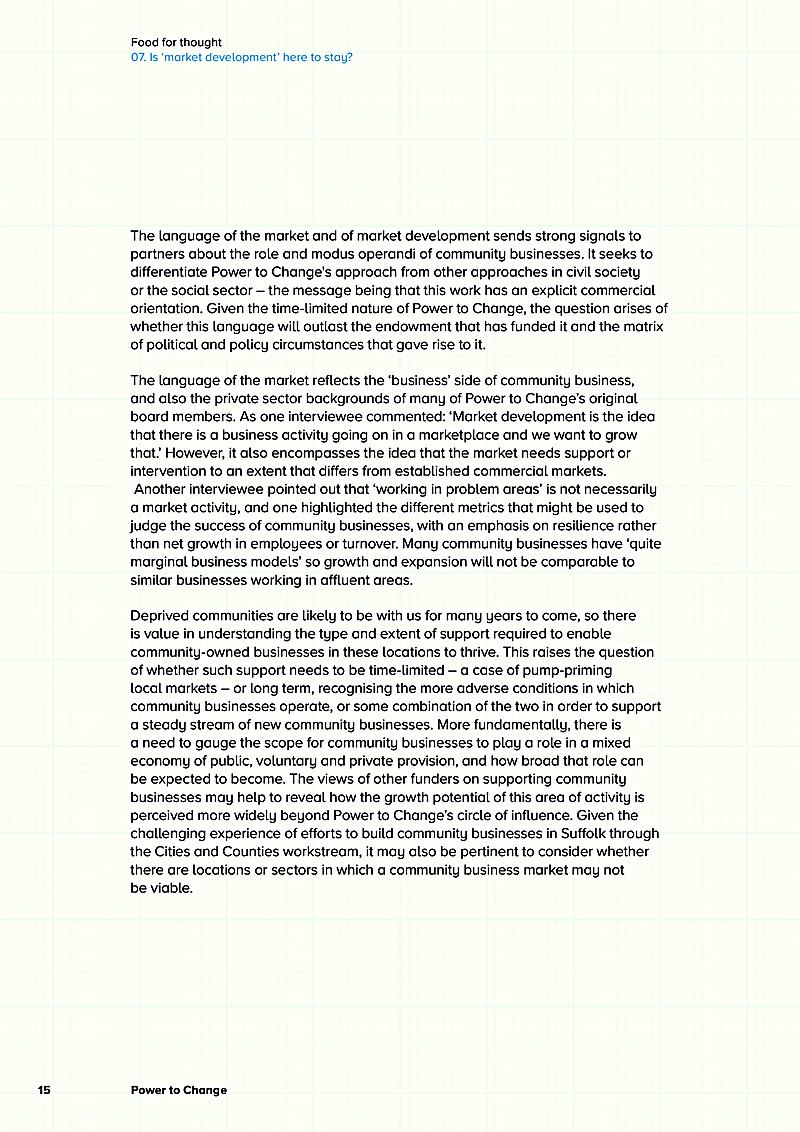Food for thought 07. Is `market development here to stay?