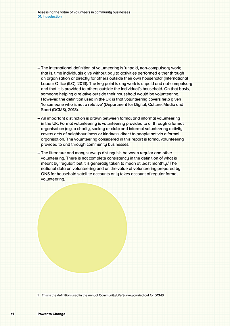 Assessing the value of volunteers in community businesses 01. Introduction