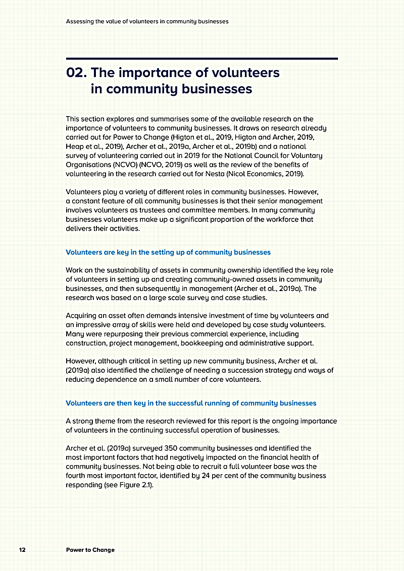Assessing the value of volunteers in community businesses