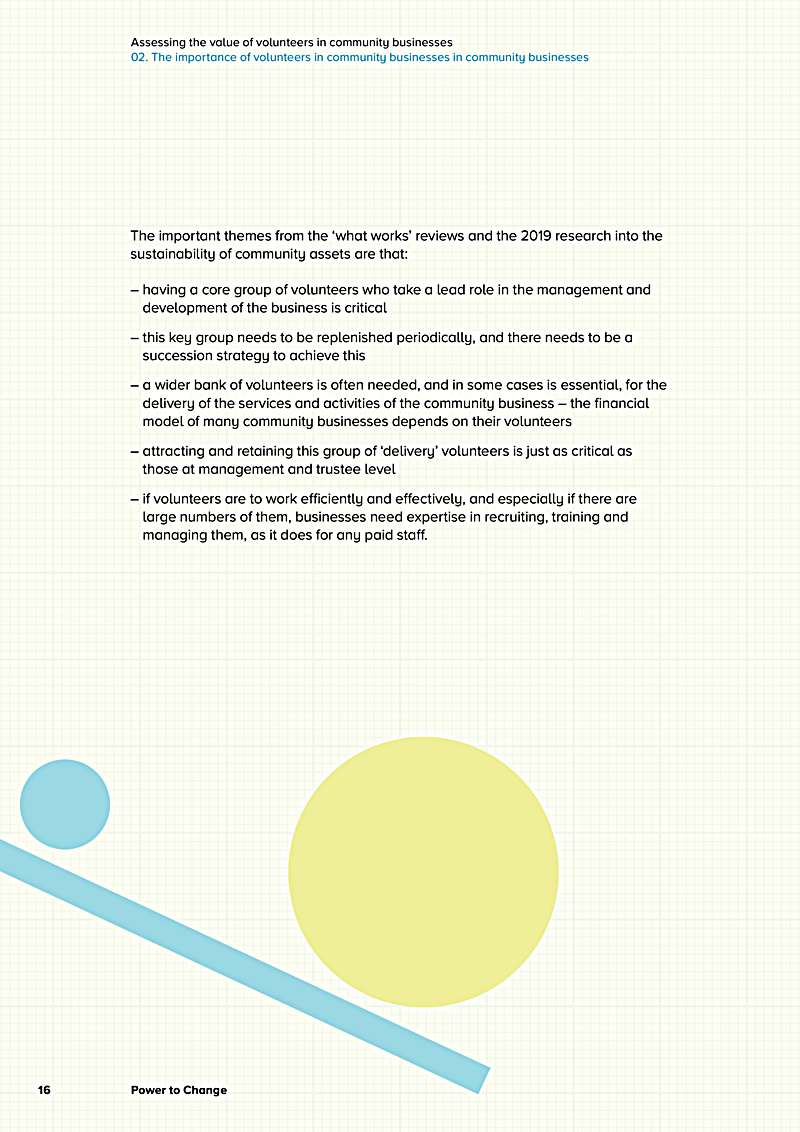 Assessing the value of volunteers in community businesses 02. The importance of volunteers in community businesses in community businesses