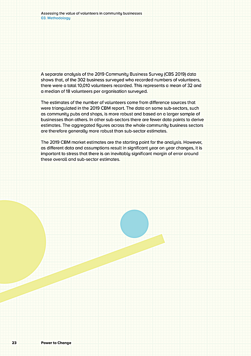 Assessing the value of volunteers in community businesses 03. Methodology