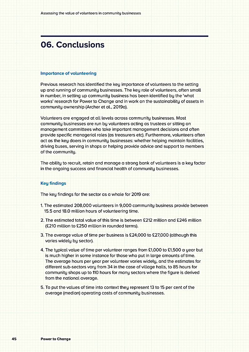 Assessing the value of volunteers in community businesses