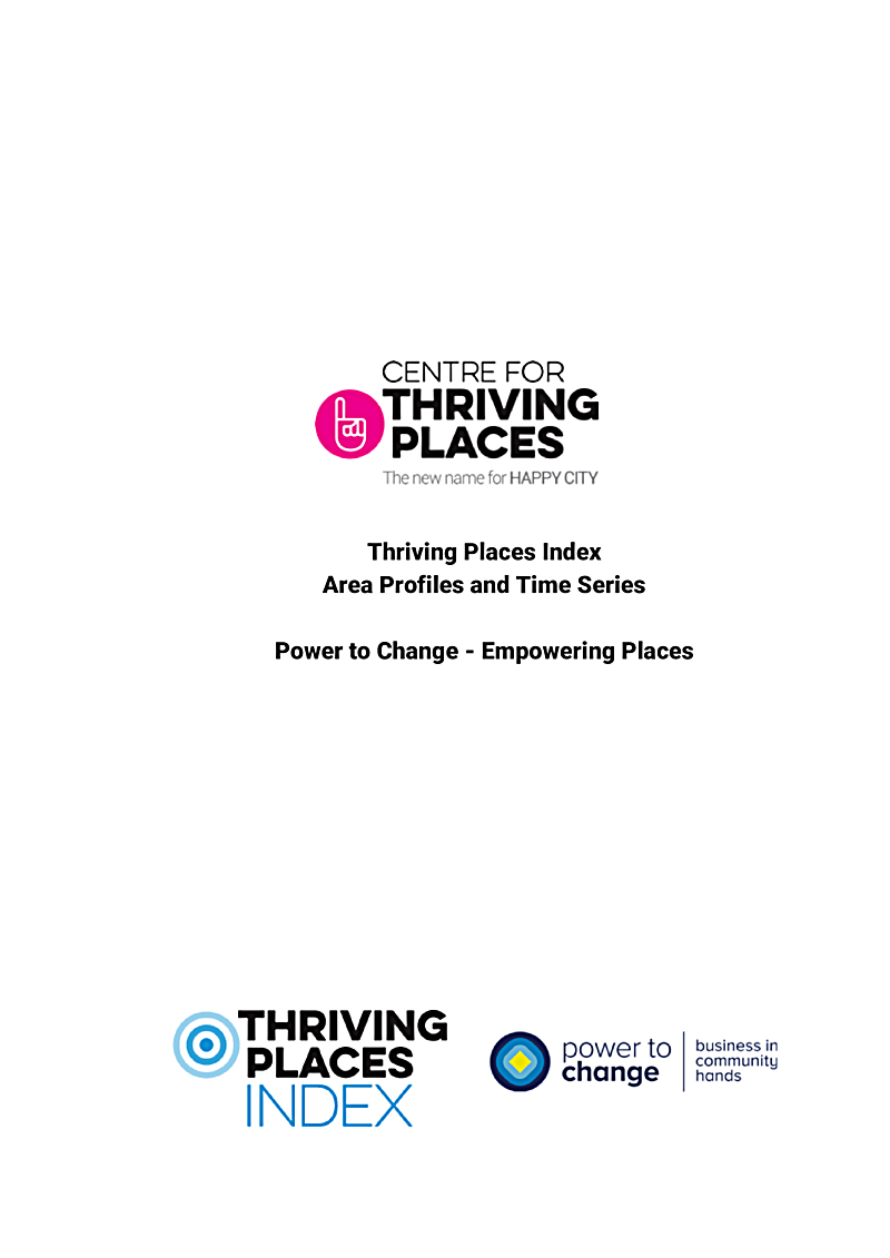Thriving Places Index Area Profiles and Time Series