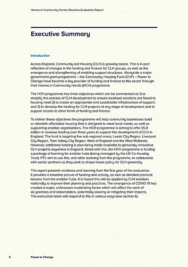 Homes in Community Hands: Baseline Evaluation Report