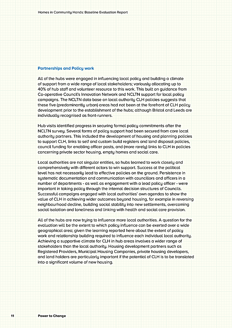 Homes in Community Hands: Baseline Evaluation Report