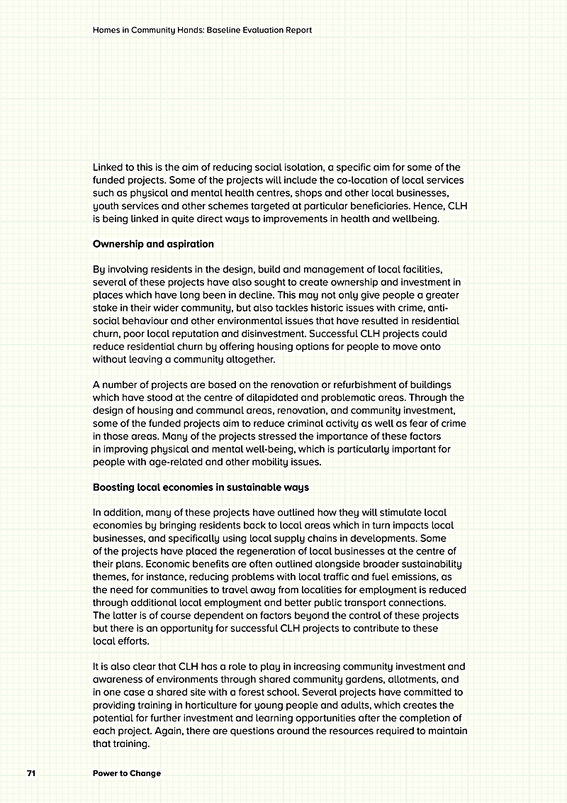 Homes in Community Hands: Baseline Evaluation Report