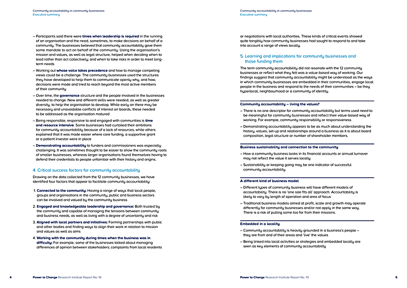 Community accountability in community businesses Executive summary