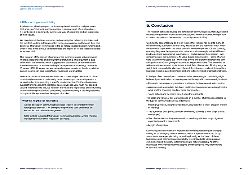 Community accountability in community businesses Learning and implications