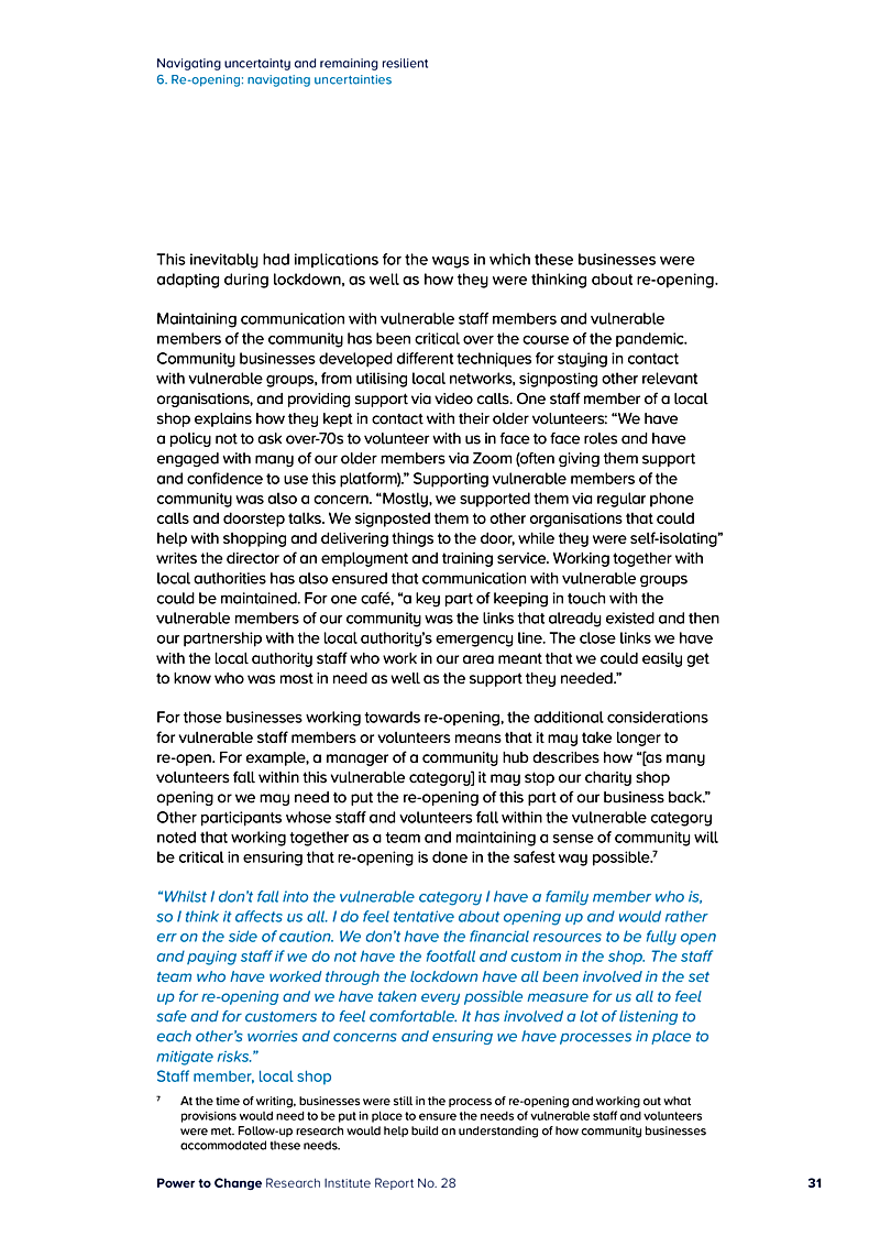Navigating uncertainty and remaining resilient 6. Re-opening: navigating uncertainties