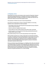 Systematic review of community business related approaches to health and social care 2. Methodological approach