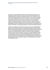 Systematic review of community business related approaches to health and social care 4. Conclusion