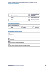 Systematic Review of Community Business Related Approaches to Health and Social Care Appendix 3: Data extraction form