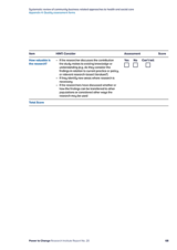 Systematic review of community business related approaches to health and social care Appendix 4: Quality assessment forms