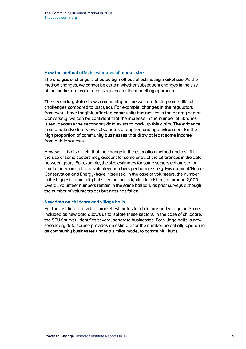The Community Business Market in 2018 Executive summary