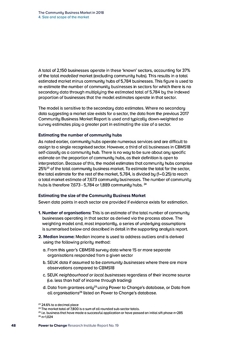 The Community Business Market in 2018 4. Size and scope of the market