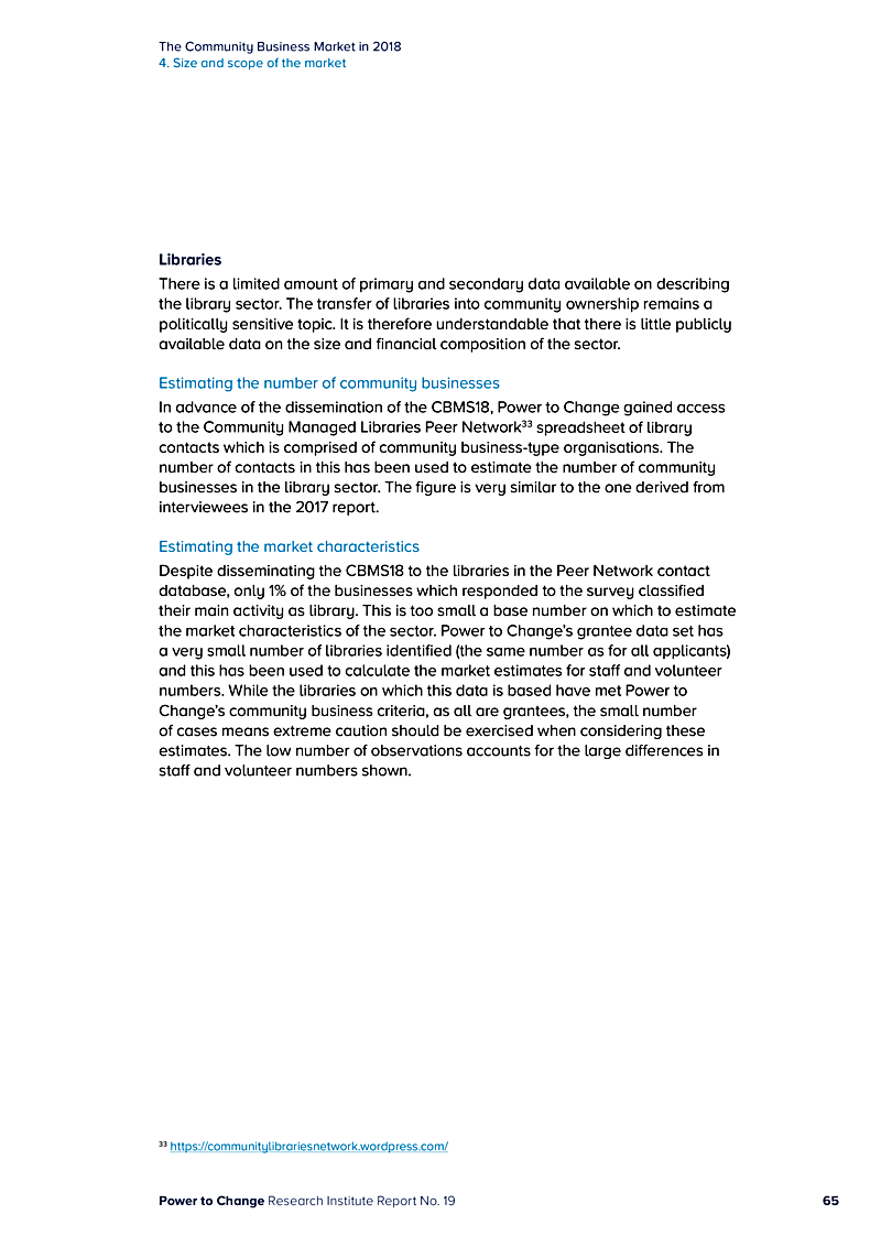 The Community Business Market in 2018 4. Size and scope of the market