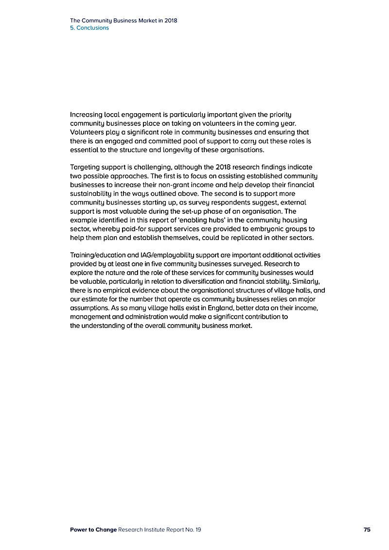 The Community Business Market in 2018 5. Conclusions