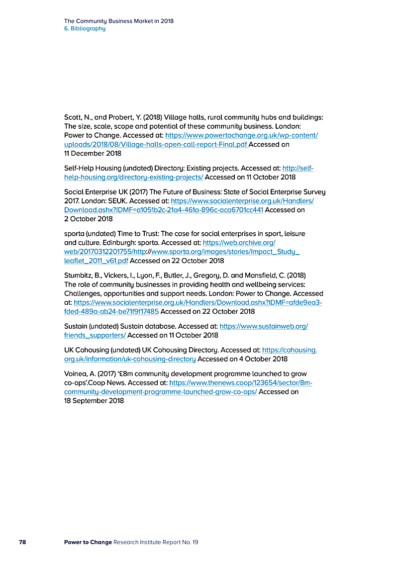 The Community Business Market in 2018 6. Bibliography