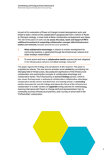 Coordinating community business infrastructure Market Development Evaluation and Learning