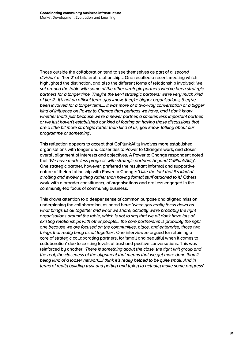 Coordinating community business infrastructure Market Development Evaluation and Learning