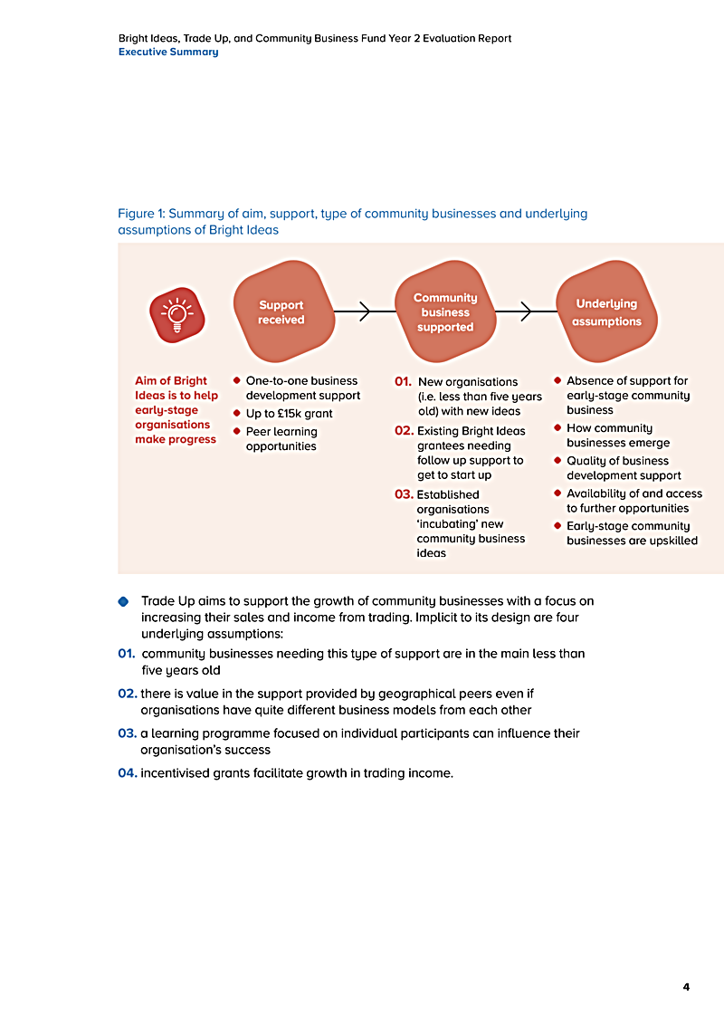 Bright Ideas, Trade Up, and Community Business Fund Year 2 Evaluation Report Executive Summary