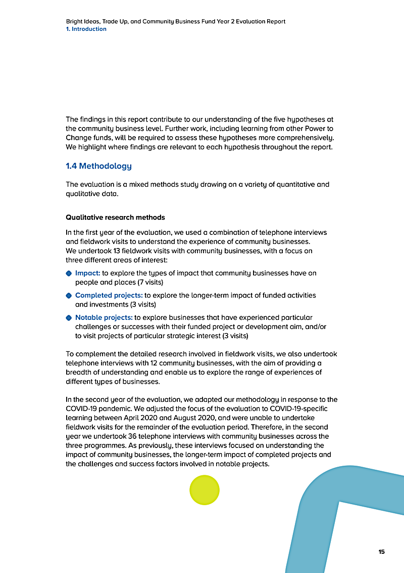 Bright Ideas, Trade Up, and Community Business Fund Year 2 Evaluation Report 1. Introduction