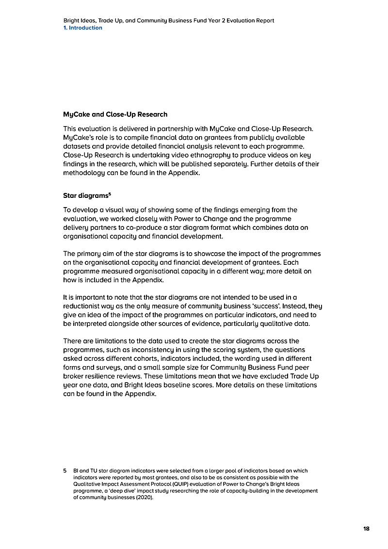 Bright Ideas, Trade Up, and Community Business Fund Year 2 Evaluation Report 1. Introduction