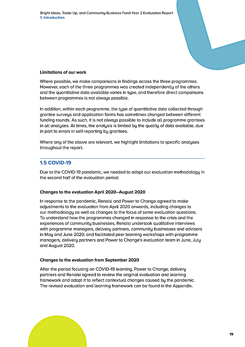 Bright Ideas, Trade Up, and Community Business Fund Year 2 Evaluation Report 1. Introduction