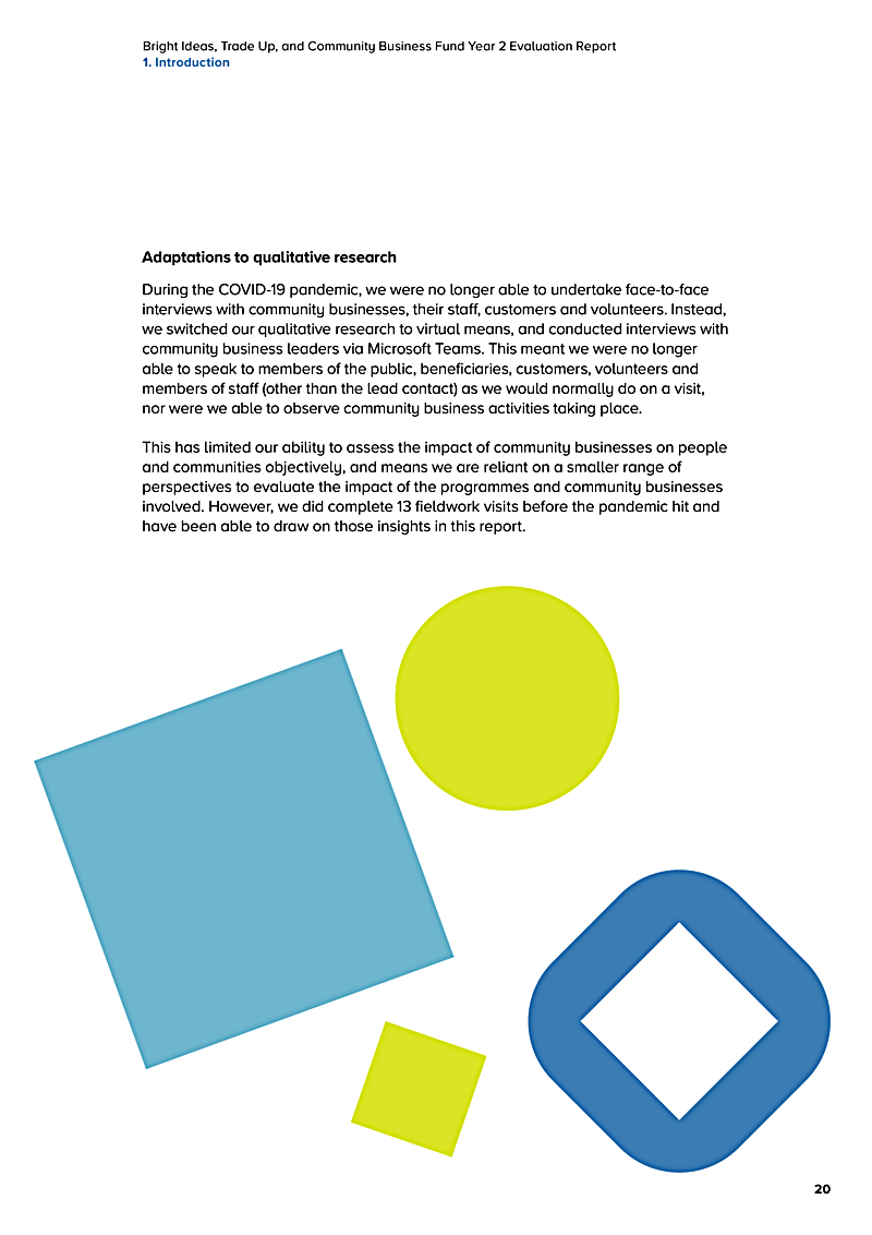Bright Ideas, Trade Up, and Community Business Fund Year 2 Evaluation Report 1. Introduction