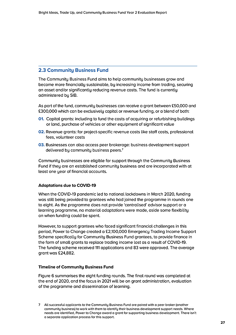 Bright Ideas, Trade Up, and Community Business Fund Year 2 Evaluation Report