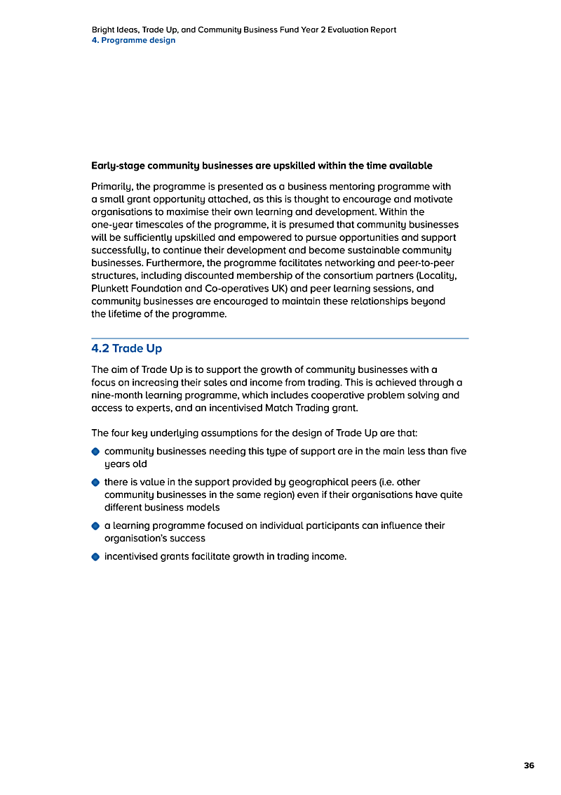 Bright Ideas, Trade Up, and Community Business Fund Year 2 Evaluation Report 4. Programme design