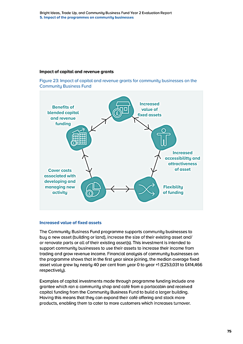 Bright Ideas, Trade Up, and Community Business Fund Year 2 Evaluation Report 5. Impact of the programmes on community businesses