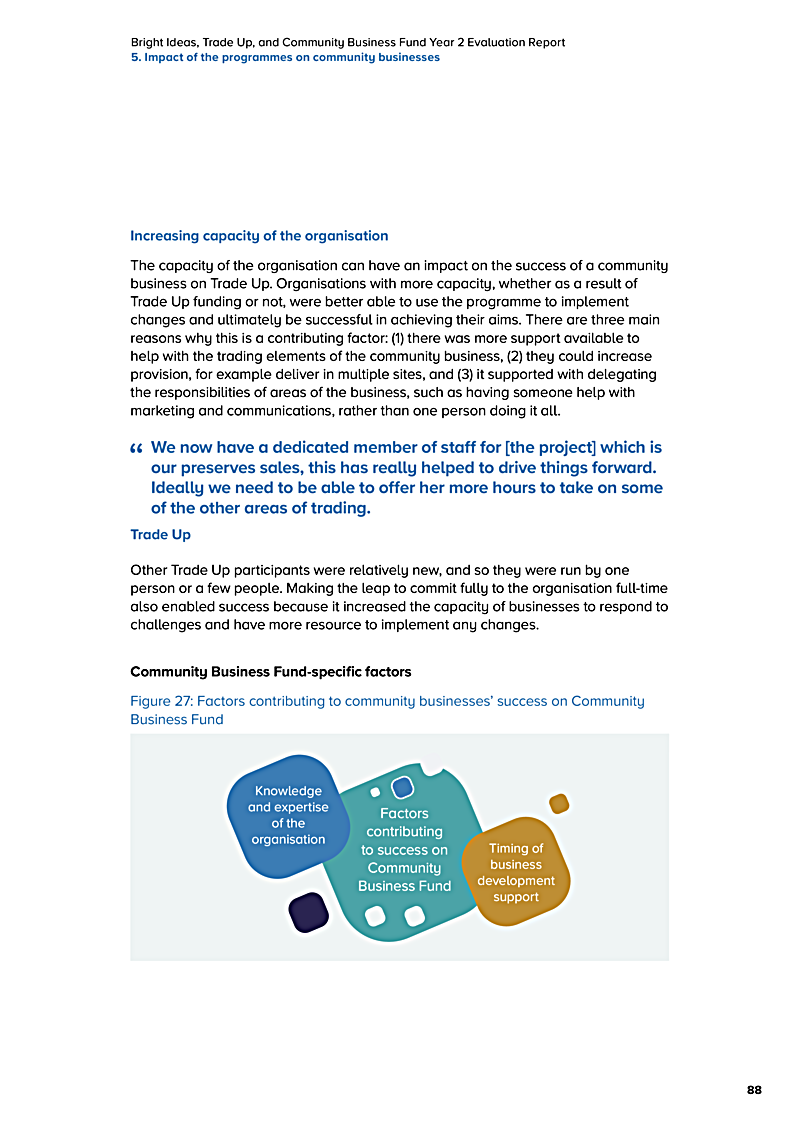 Bright Ideas, Trade Up, and Community Business Fund Year 2 Evaluation Report 5. Impact of the programmes on community businesses