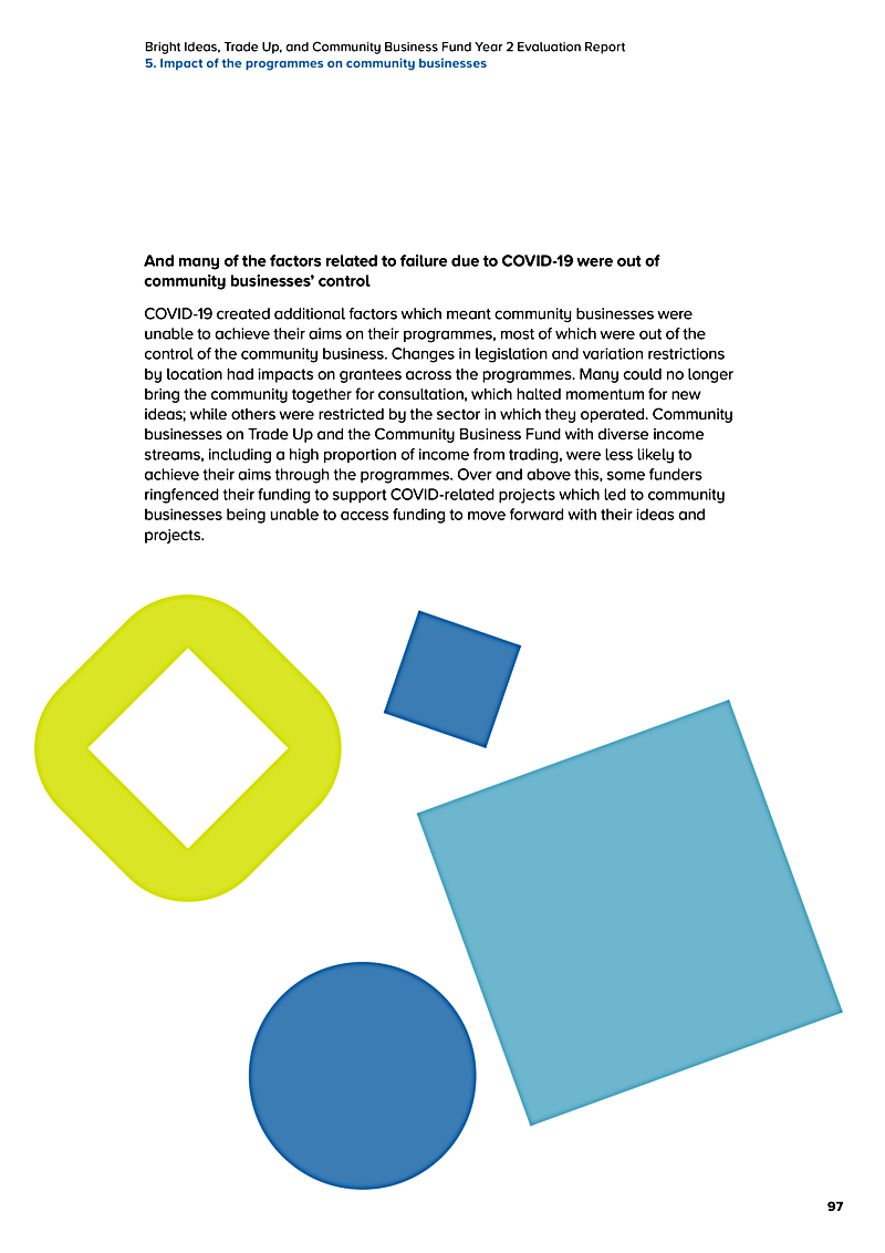 Bright Ideas, Trade Up, and Community Business Fund Year 2 Evaluation Report 5. Impact of the programmes on community businesses