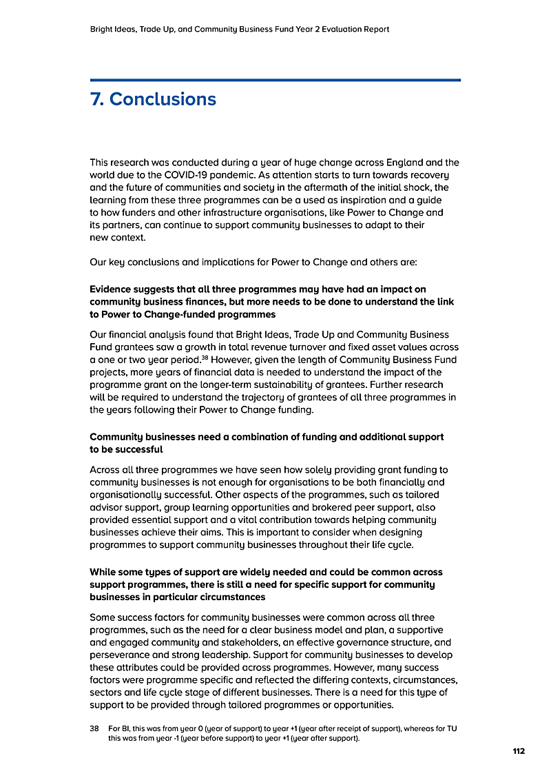 Bright Ideas, Trade Up, and Community Business Fund Year 2 Evaluation Report
