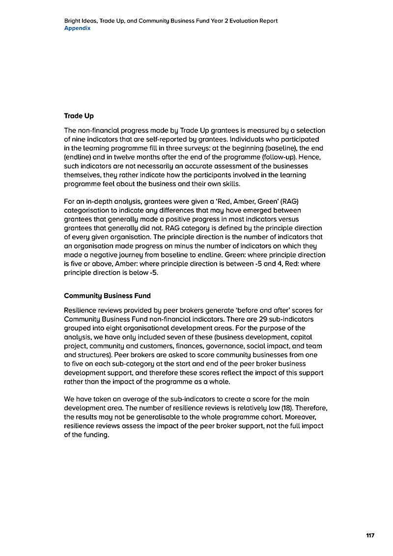 Bright Ideas, Trade Up, and Community Business Fund Year 2 Evaluation Report Appendix