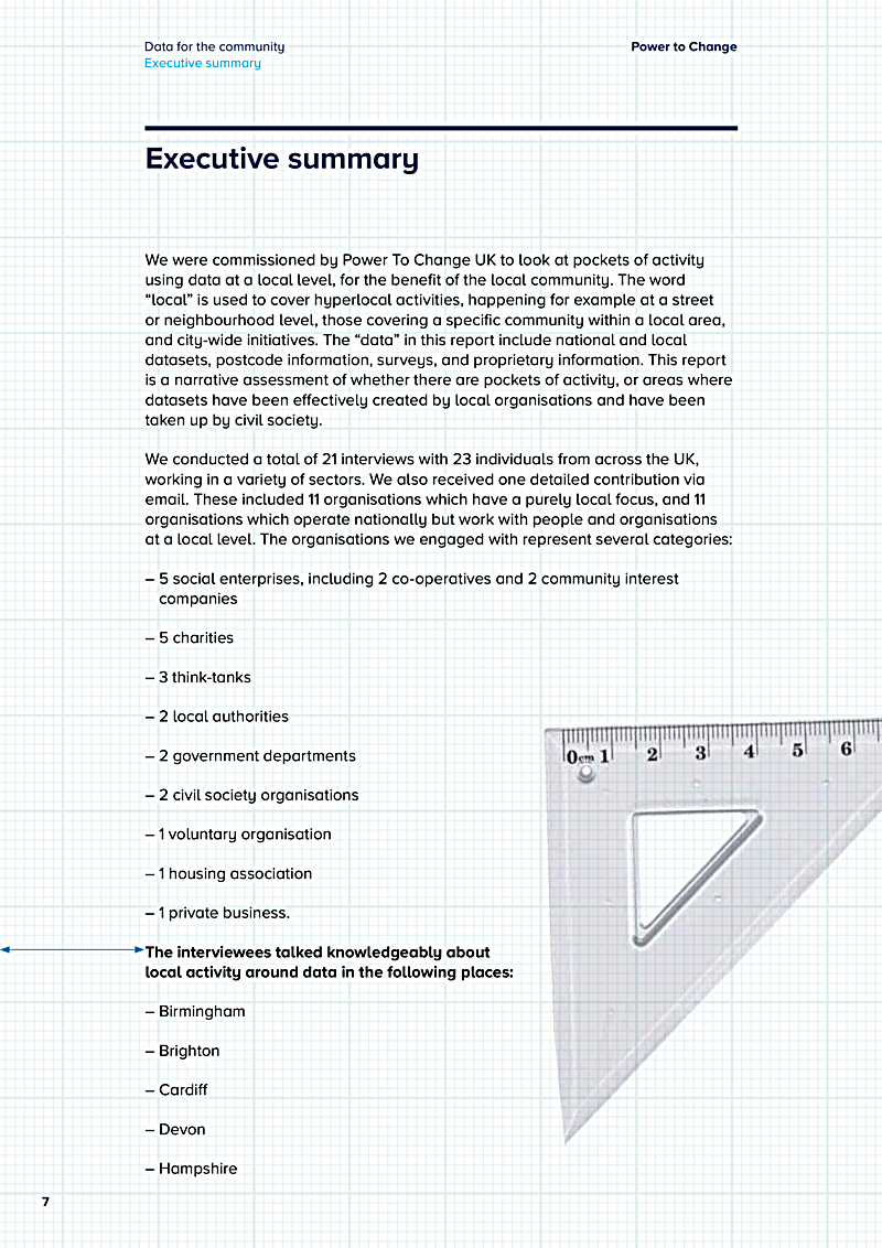 Data for the community Executive summary