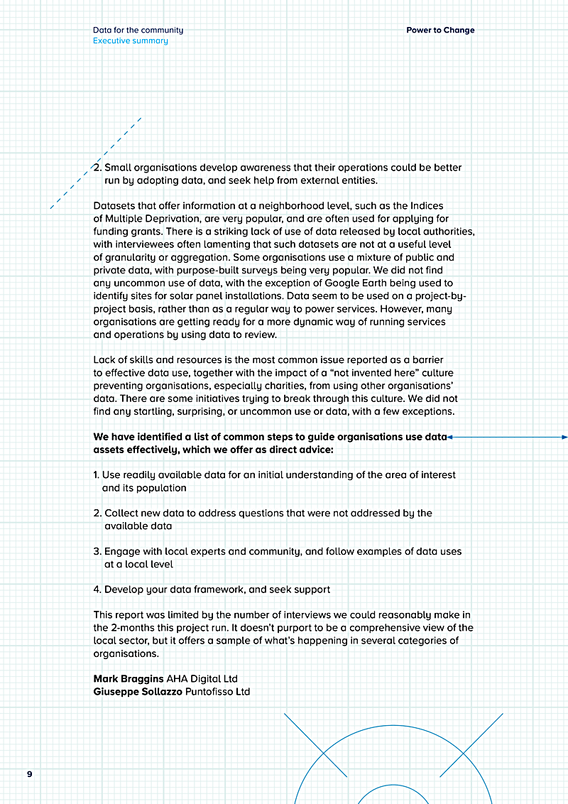Data for the community Executive summary