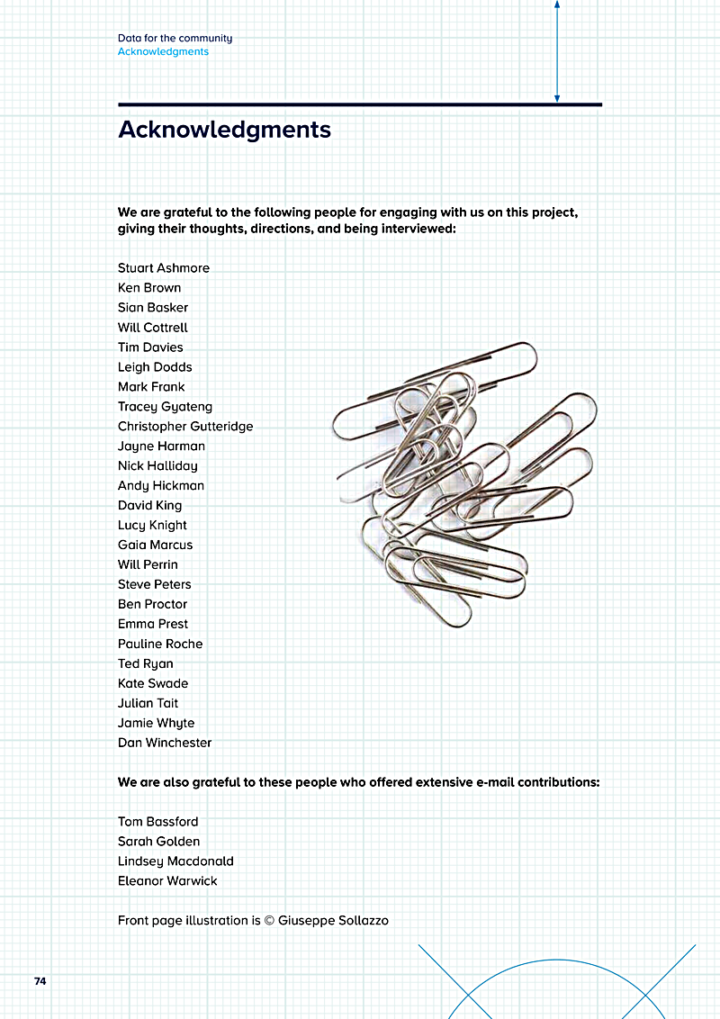 Data for the community Acknowledgments